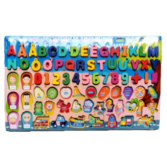 Vietnamese alphabet wooden cognitive board with tones, Vietnamese initials, numbers, characters, fruits, vegetables, animals matching, early education and intelligence toys for babies Item Picture