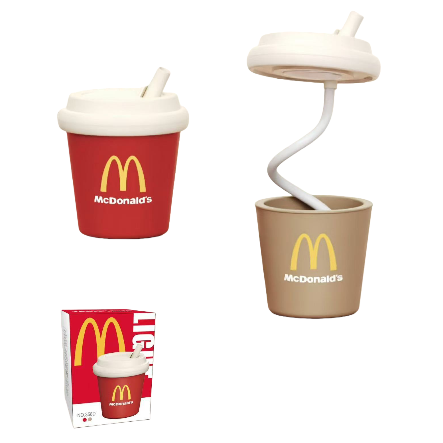 Cool red McDonald's cup-shaped ceramic table lamp, handcrafted original wax melting lamp Item Picture