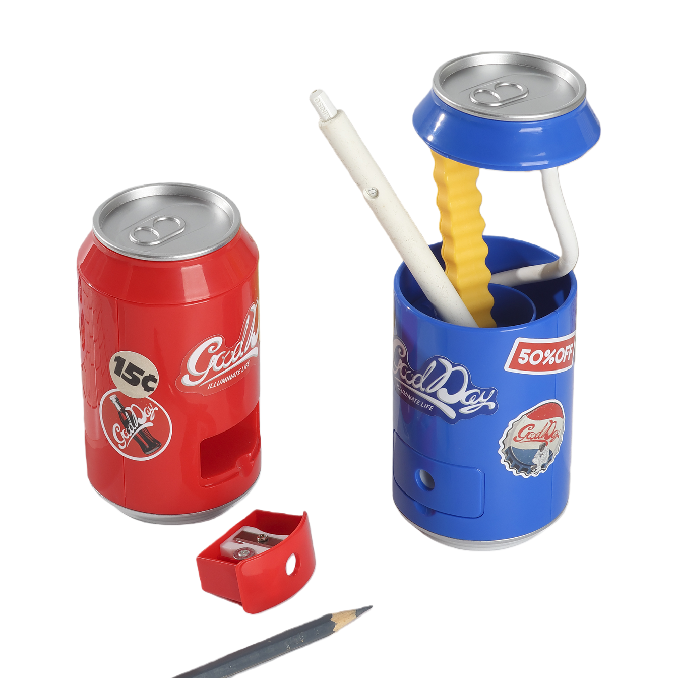 红色可乐罐造型台灯配迷你笔刀削笔器 Item Picture