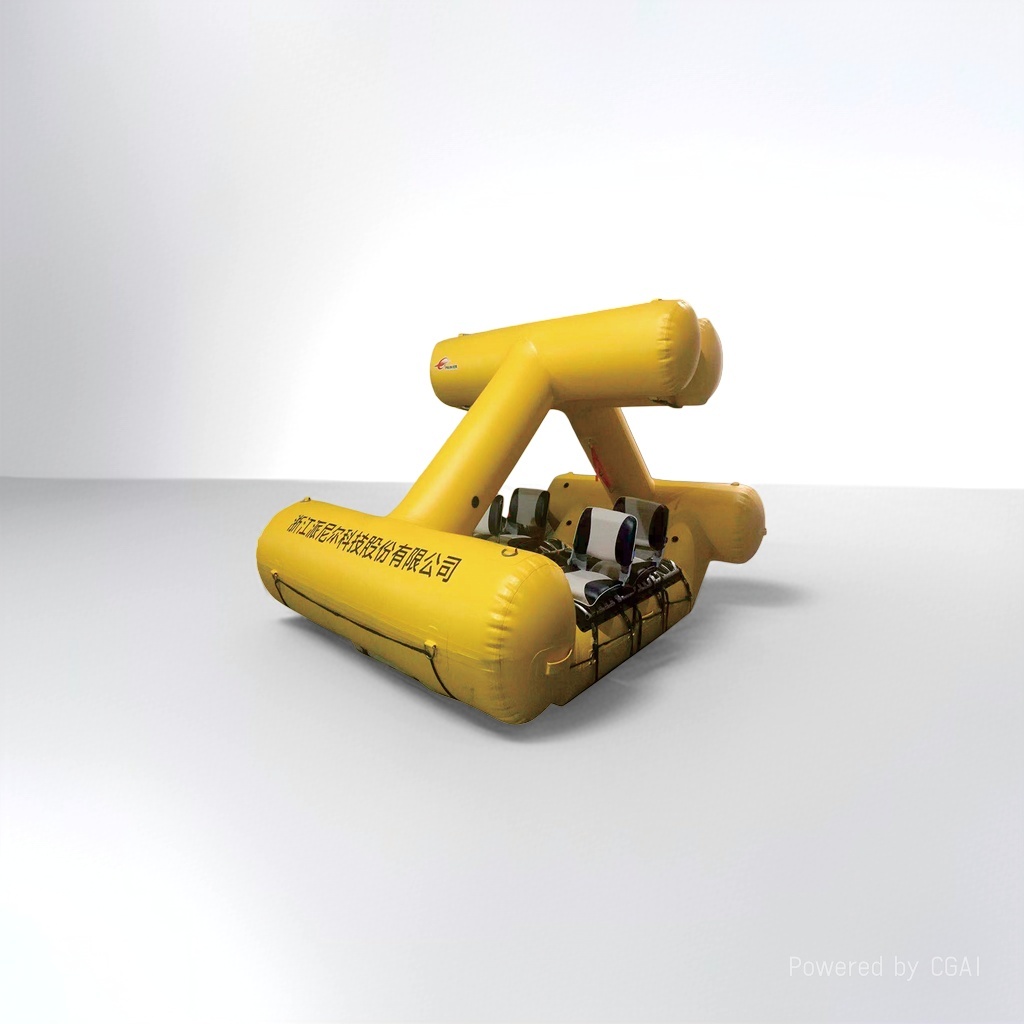 Self-straightening rescue boat, yellow inflatable life raft, other life-saving equipment, waterproof, durable, portable Marine rescue equipment