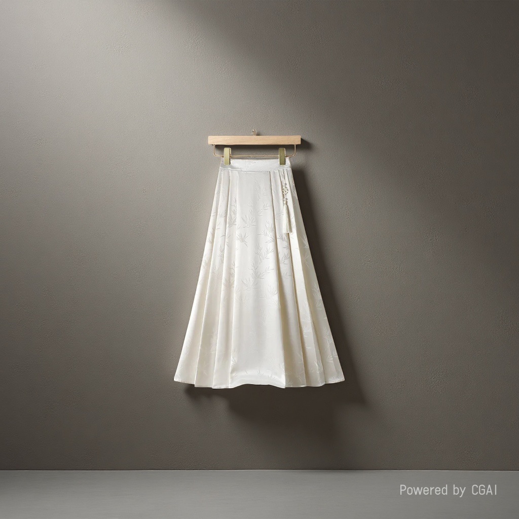New summer 2024 Chinese-style skirt for women: High-waisted, slimming, jacquard A-line, versatile, new Chinese-style horse face skirt details Picture