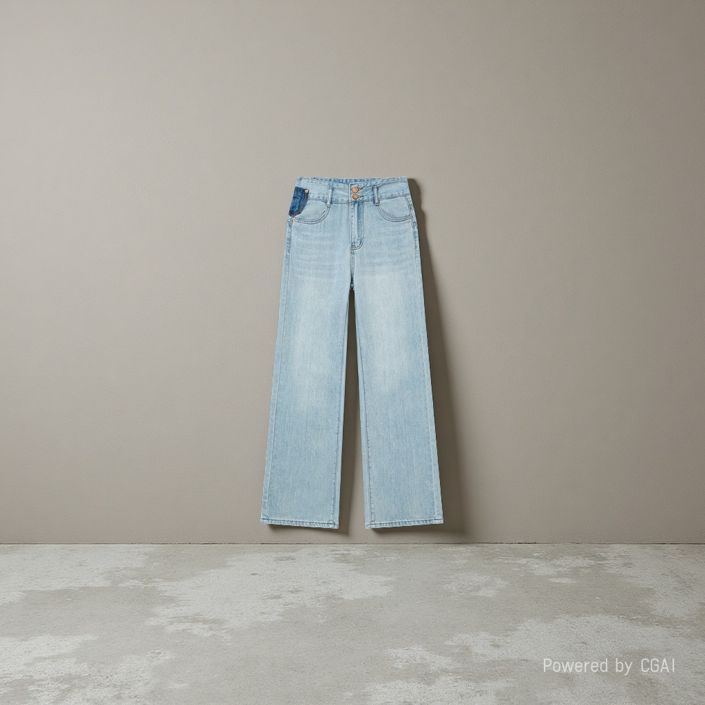 Wide-leg straight-leg summer loose, high-waisted, fashionable, casual and versatile women's jeans, Lyocell non-elastic, slimming and figure-hugging