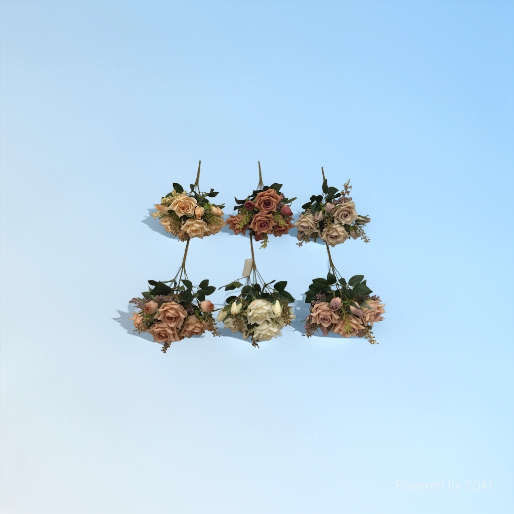 The living room is decorated with artificial flowers and artificial flowers. The venue is arranged with 7 forks of Ouzi Xuan Mei wedding artificial flowers Application Scenario
