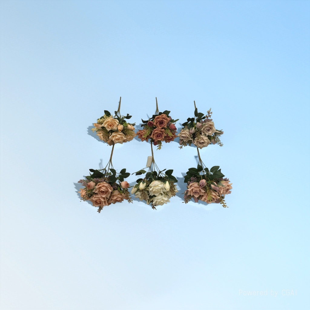 The living room is decorated with artificial flowers and artificial flowers. The venue is arranged with 7 forks of Ouzi Xuan Mei wedding artificial flowers Specification image