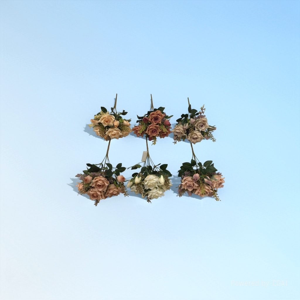 The living room is decorated with artificial flowers and artificial flowers. The venue is arranged with 7 forks of Ouzi Xuan Mei wedding artificial flowers details Picture
