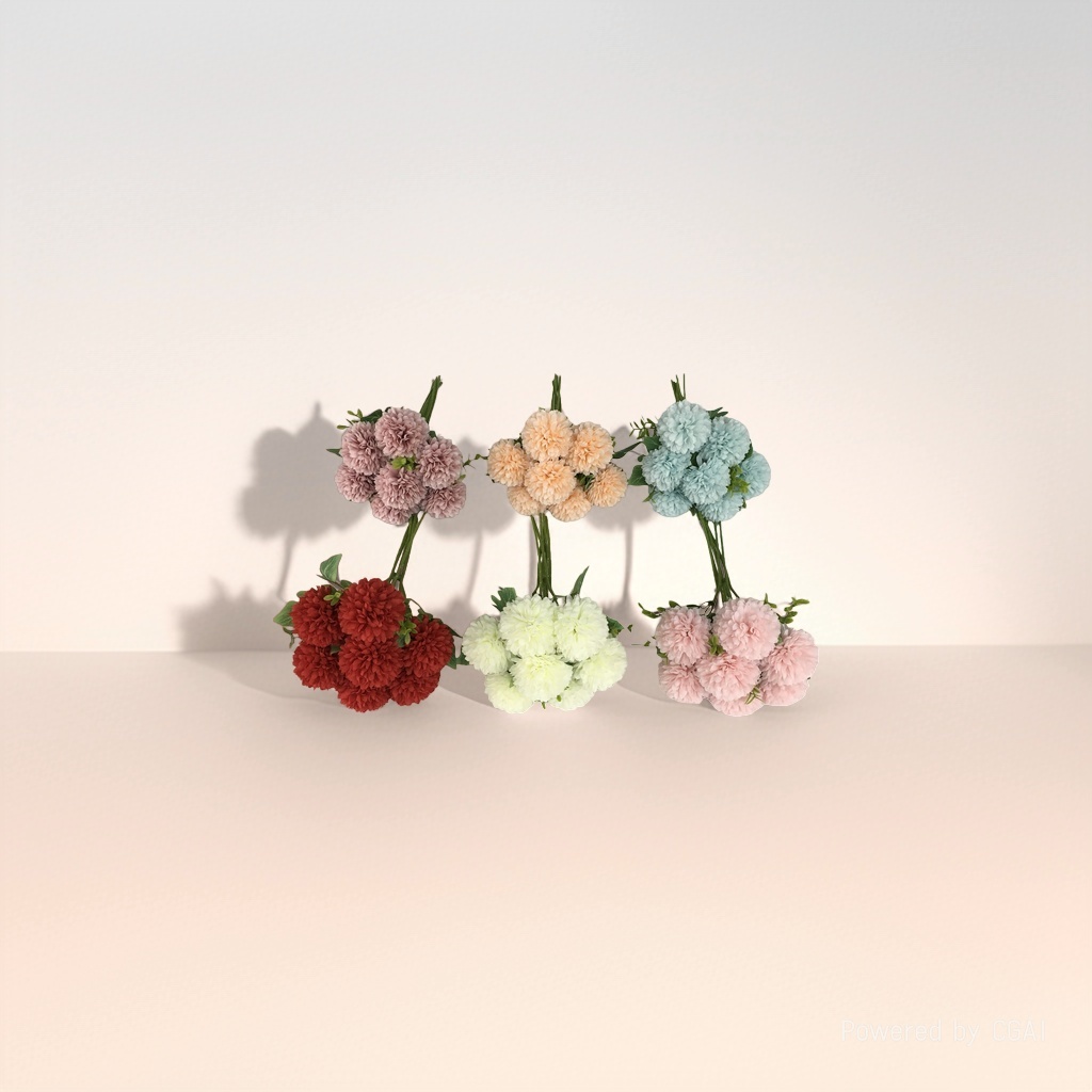 7-head hand-held bouquet of new dandelion artificial flowers details Picture