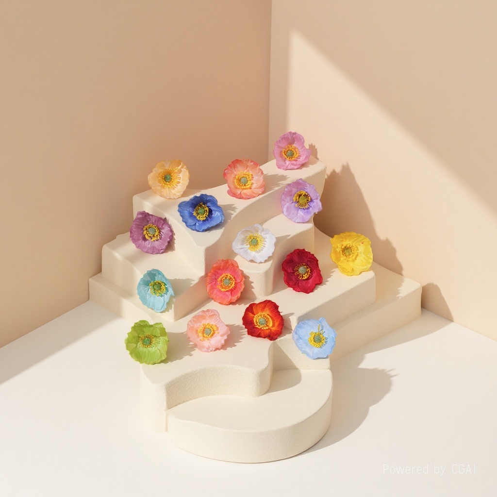 Yiwu lotus craft silk flowers, colorful artificial flowers, wicker silk ribbons, decorative artificial flower heads Specification image