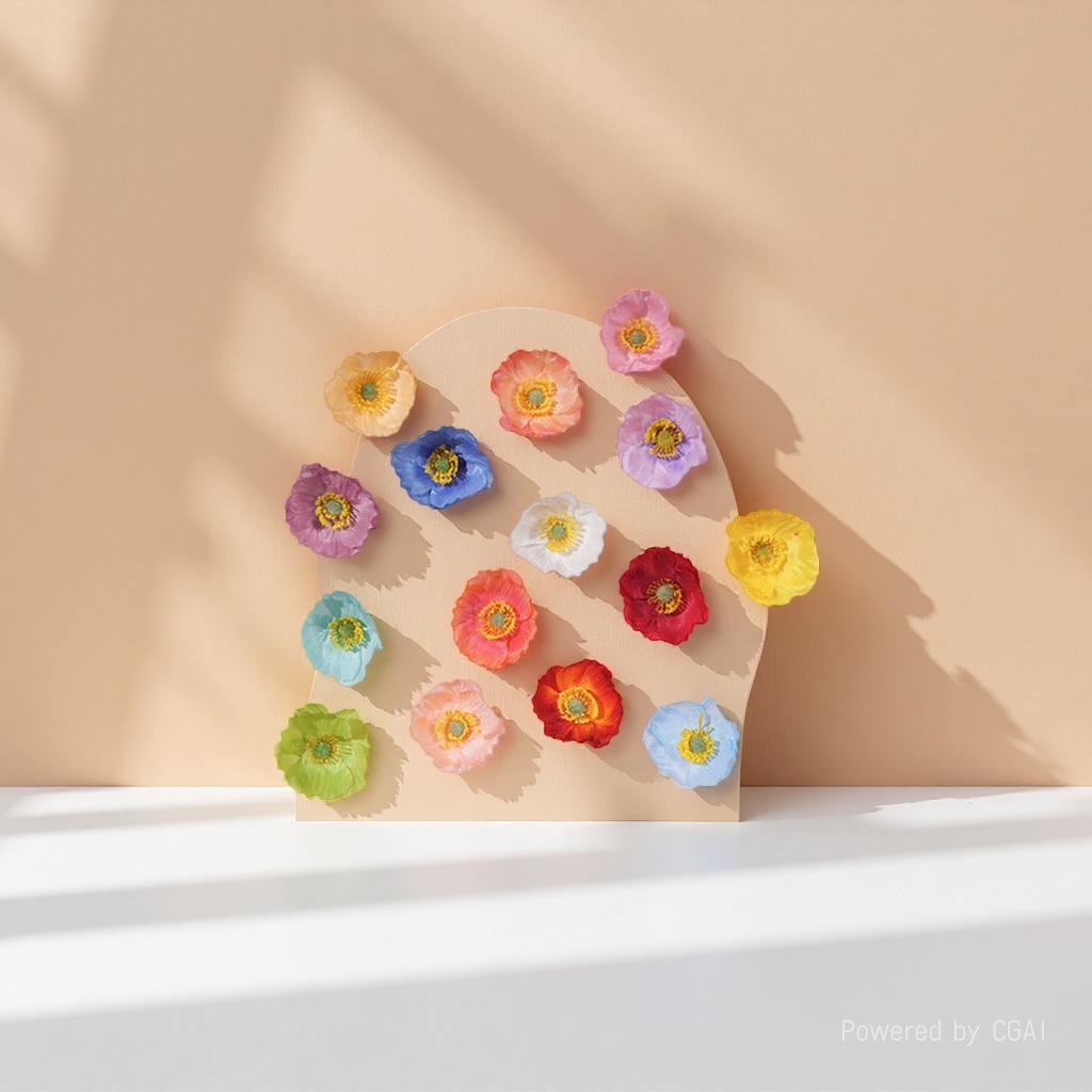 Yiwu lotus craft silk flowers, colorful artificial flowers, wicker silk ribbons, decorative artificial flower heads details Picture