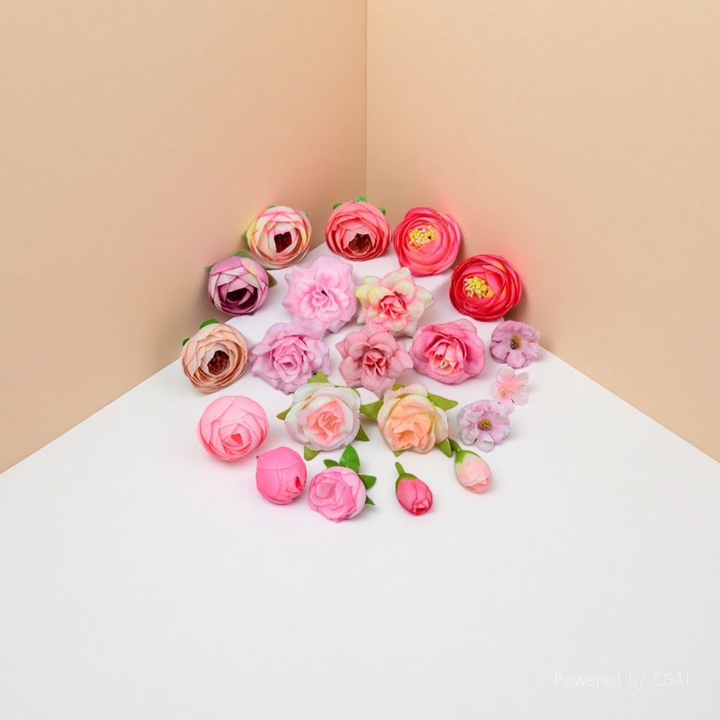 Yiwu lotus craft pink-themed silk flowers, artificial flowers, and artificial flower heads decorated with rattan filaments