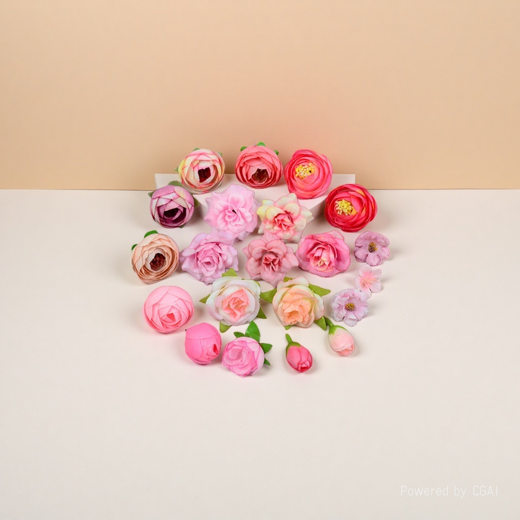 Yiwu lotus craft pink-themed silk flowers, artificial flowers, and artificial flower heads decorated with rattan filaments details Picture