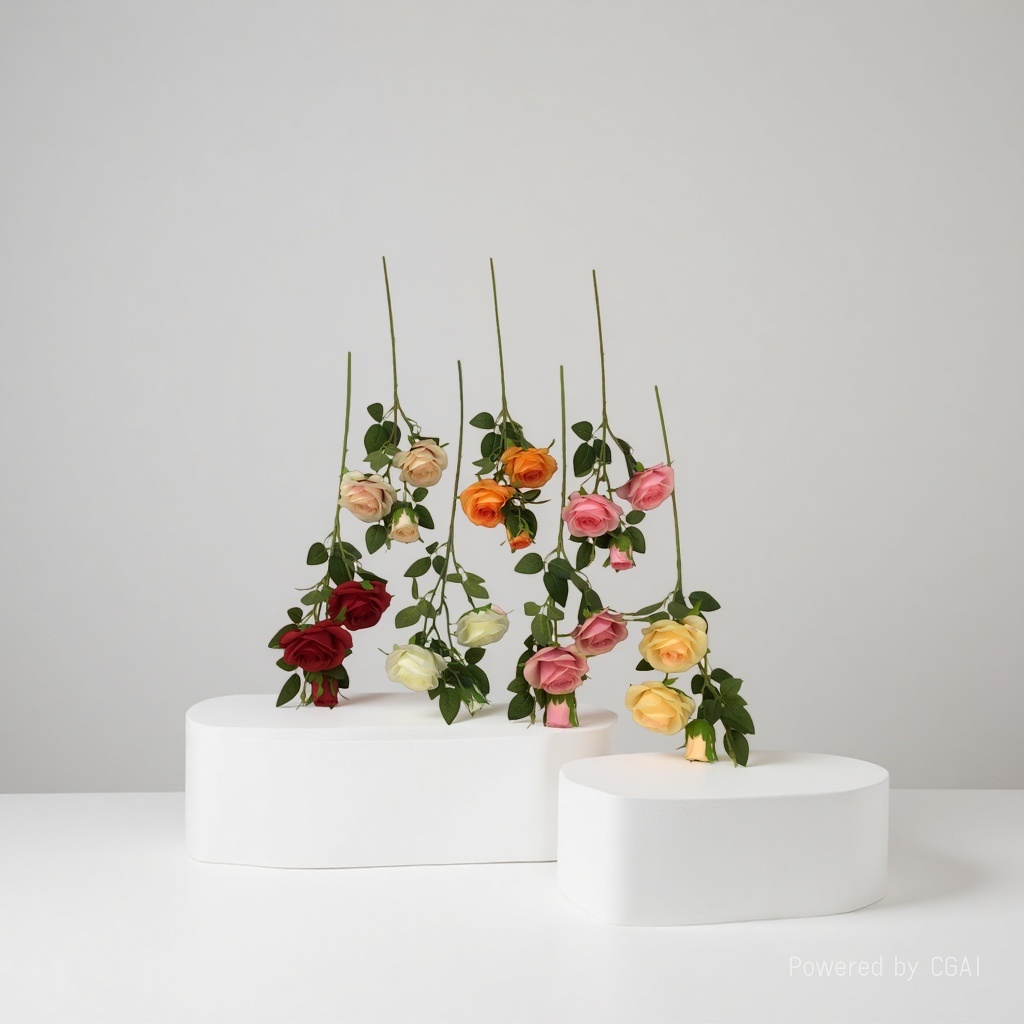 Artificial rose interior decoration, wedding arrangement, artificial flower single artificial flower bouquet Application Scenario