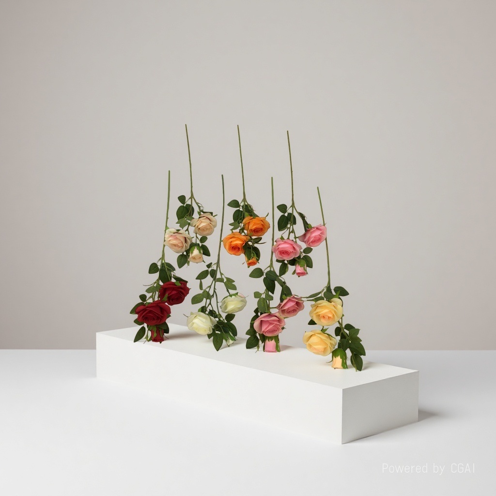 Artificial rose interior decoration, wedding arrangement, artificial flower single artificial flower bouquet