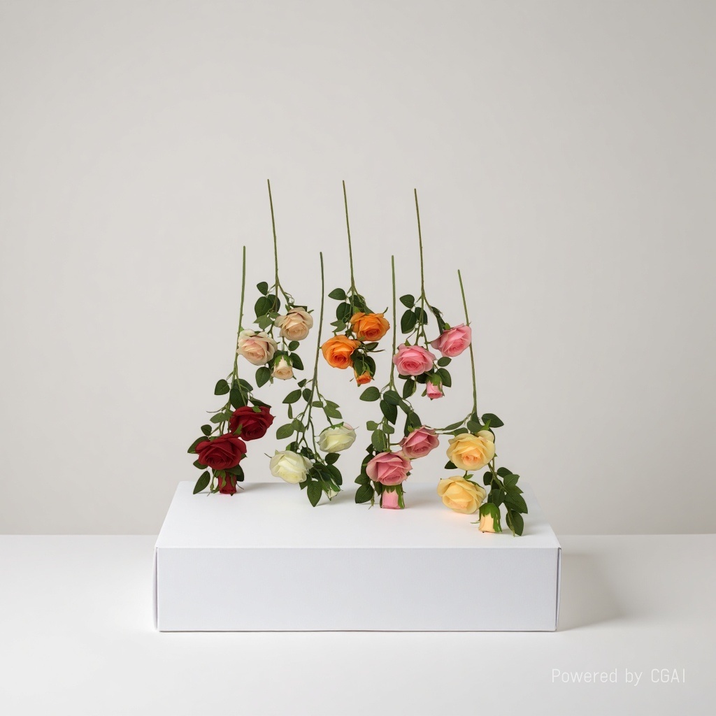 Artificial rose interior decoration, wedding arrangement, artificial flower single artificial flower bouquet details Picture