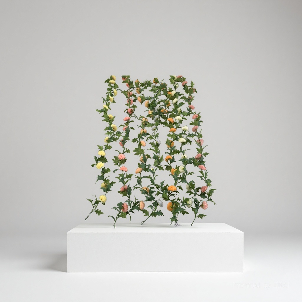 Multicolored artificial chrysanthemum vine flowers