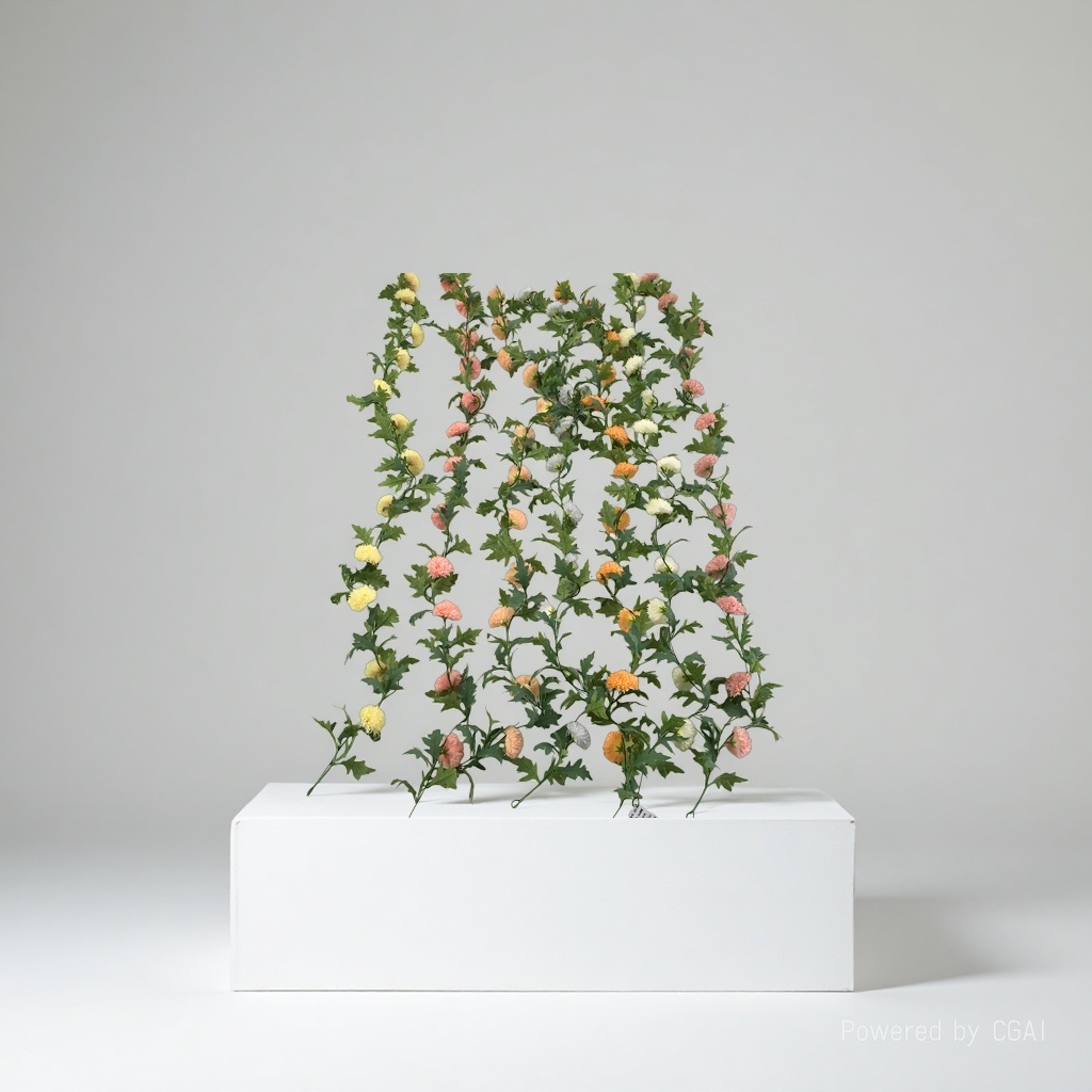 Multicolored artificial chrysanthemum vine flowers details Picture