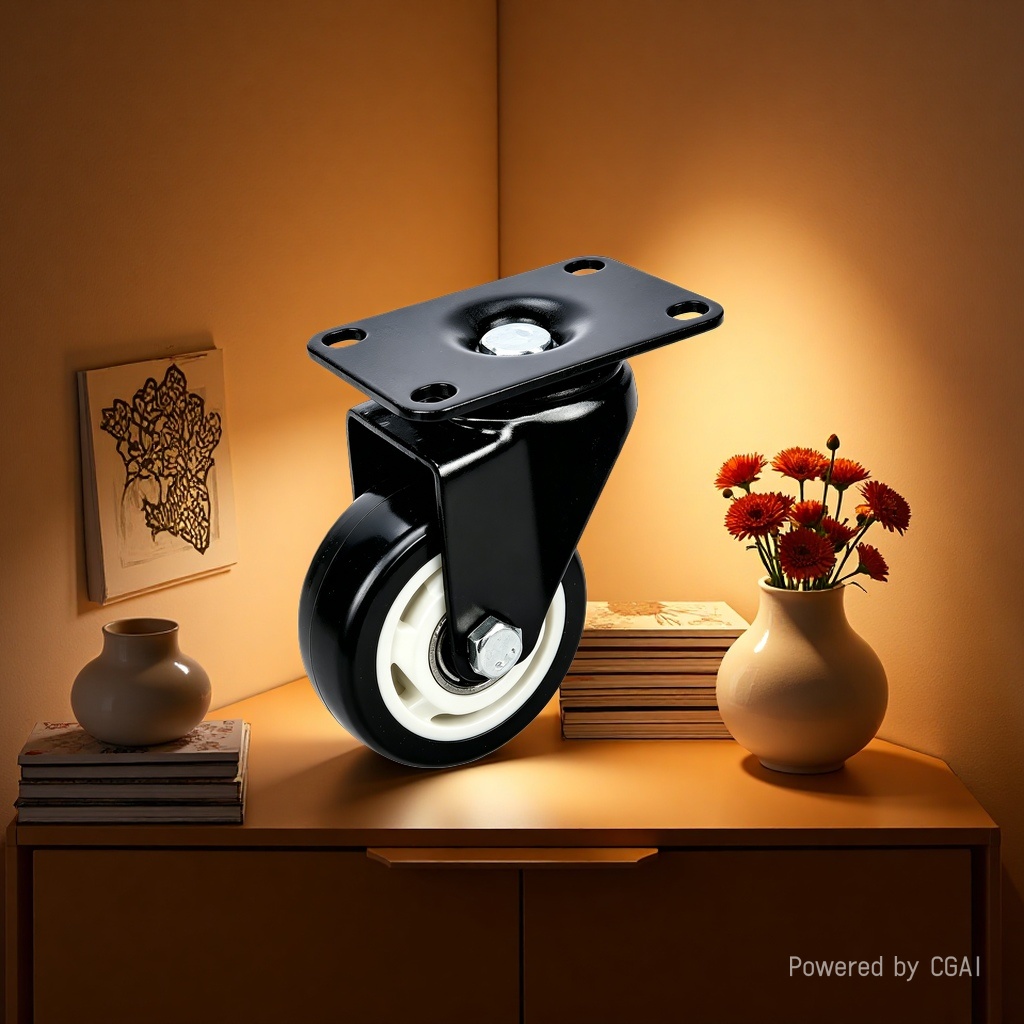 Black swivel wheel 360-degree rotating silent load-bearing pulley universal furniture table and chair accessories Specification image