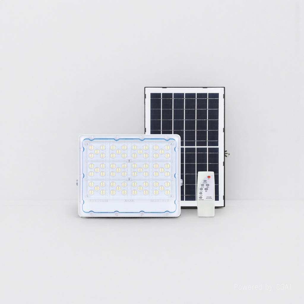 白色LED200w太阳能庭院灯含太阳能板遥控器便携式照明灯