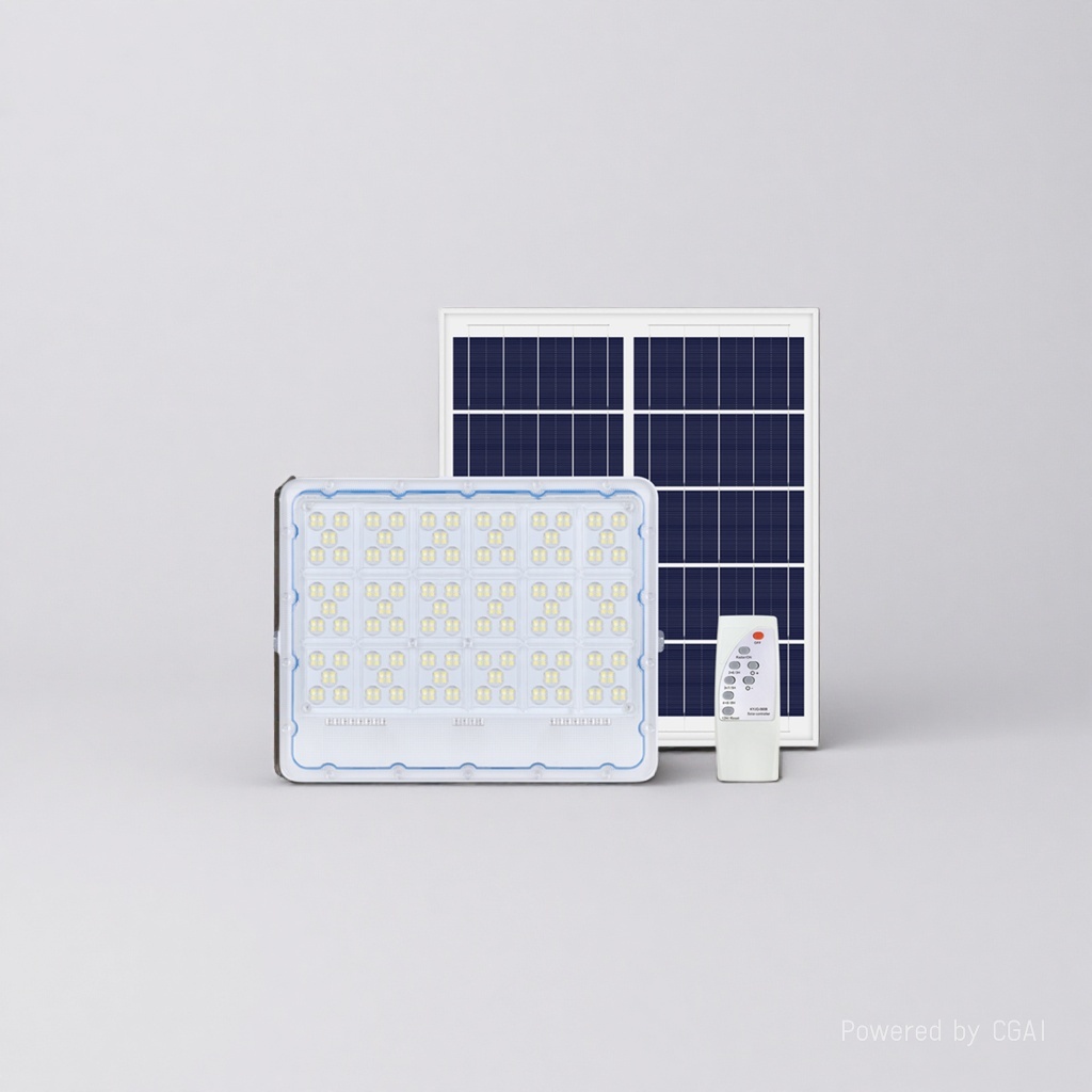 White LED100w solar floodlight, 300W with remote control, signboard lighting, new energy outdoor lamp Specification image