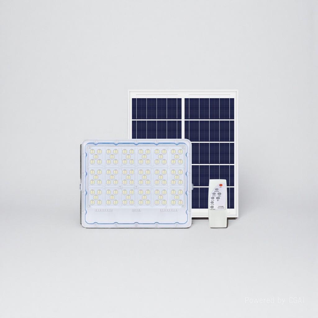 White LED100w solar floodlight, 300W with remote control, signboard lighting, new energy outdoor lamp Application Scenario