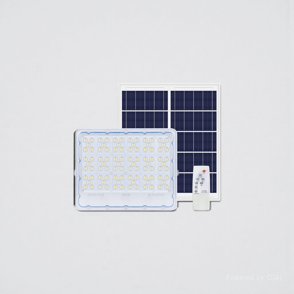 White LED100w solar floodlight, 300W with remote control, signboard lighting, new energy outdoor lamp details Picture
