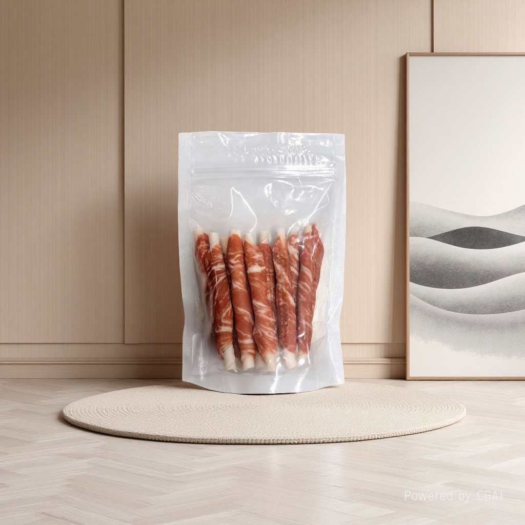 厂家直卖鸡肉干牛肉条宠物狗零食磨牙洁齿棒泰迪狗狗零食批发磨牙棒牛皮卷绕鸡肉条图