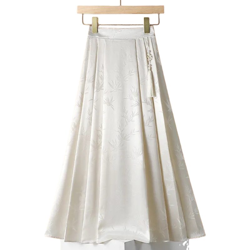New summer 2024 Chinese-style skirt for women: High-waisted, slimming, jacquard A-line, versatile, new Chinese-style horse face skirt Item Picture