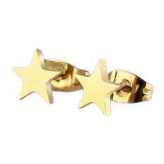 Golden star pearl ear studs and earrings set, bio-ceramic ear sticks and ear needles Item Picture