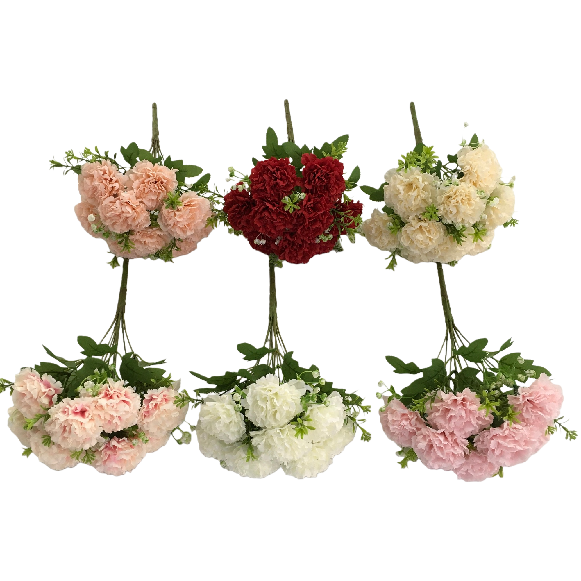 The living room is decorated with artificial flowers and artificial flowers. The venue is arranged with 9 carnation artificial flowers for the wedding Item Picture
