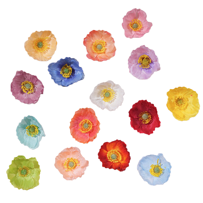 Yiwu lotus craft silk flowers, colorful artificial flowers, wicker silk ribbons, decorative artificial flower heads Item Picture