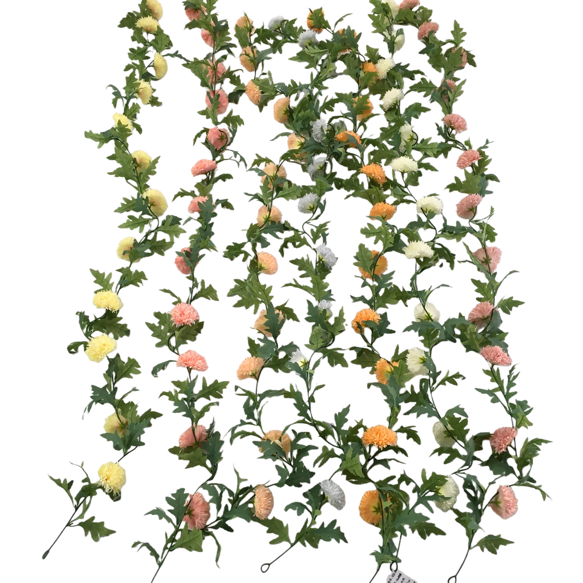 Multicolored artificial chrysanthemum vine flowers Item Picture