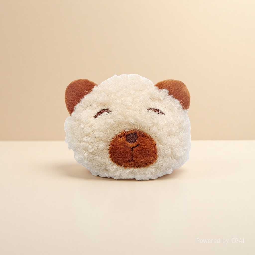 White curly bear head doll plush cartoon accessory Specification image