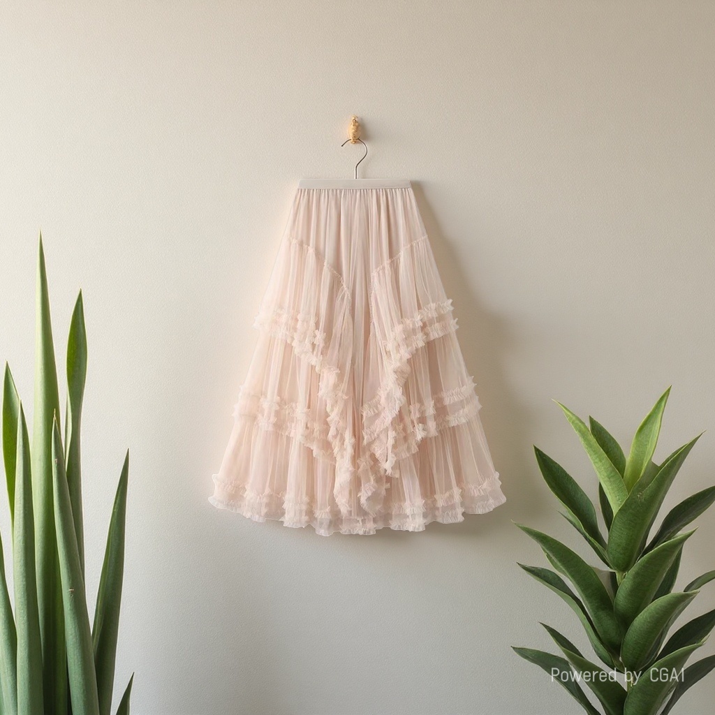 Heavy industry lace mesh cake dress, puffy cake dress, half skirt, multi-layered high-end gauze dress. 095654817 Specification image