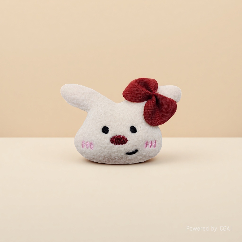 White plush rabbit children's hair ribbon, red bow cartoon accessory Application Scenario
