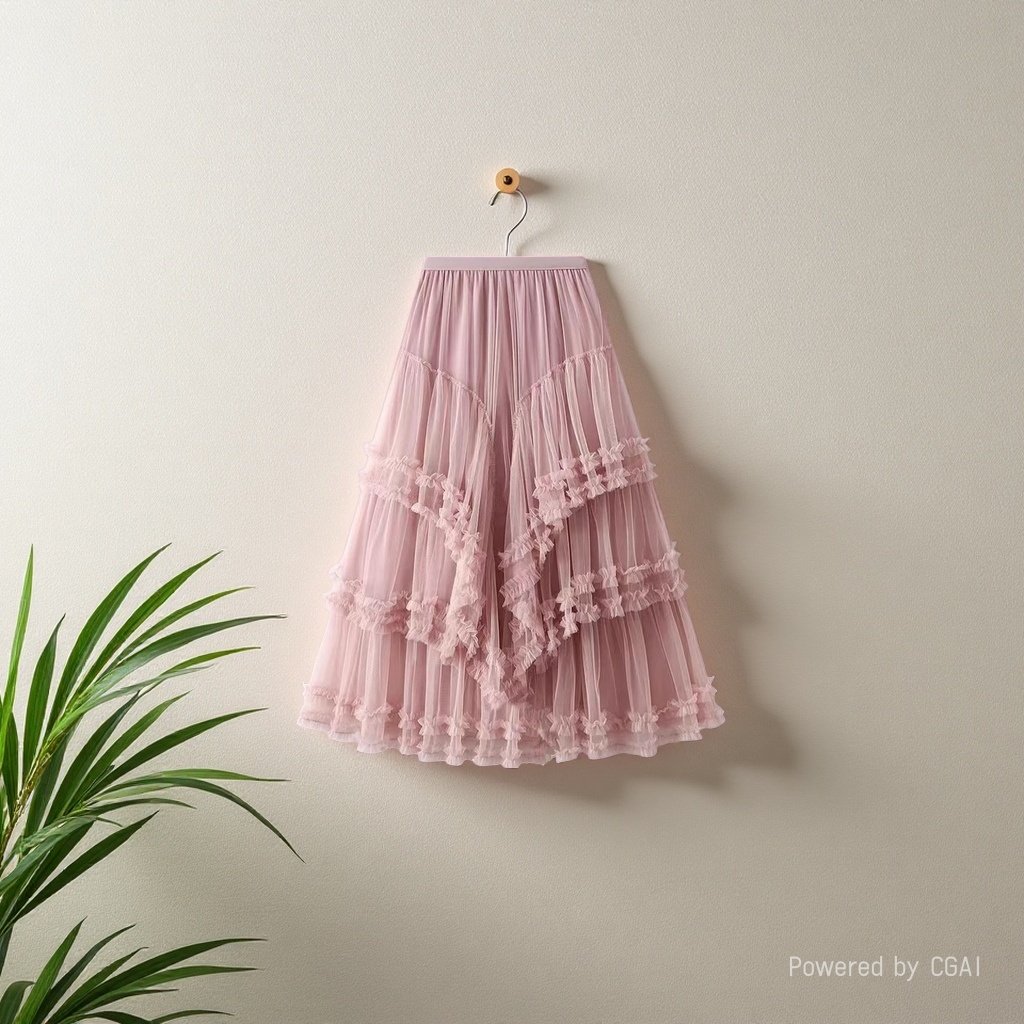 Heavy industry lace mesh cake dress, puffy cake dress, half skirt, multi-layered and high-end gauze dress. 095923535 details Picture