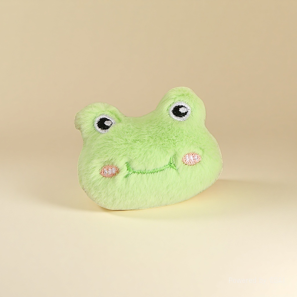 Green plush frog-shaped cartoon accessory details Picture
