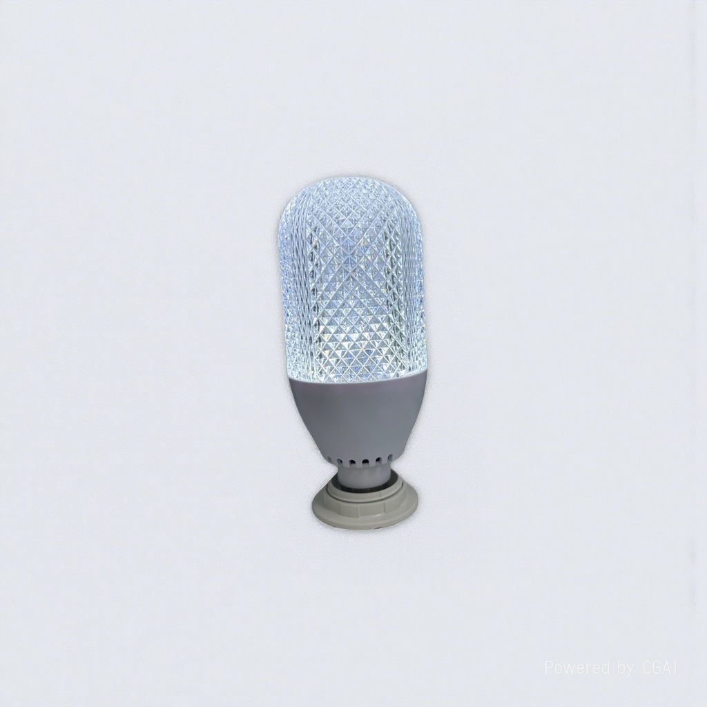 Transparent diamond-patterned LED music bulbs and other LED light sources Specification image