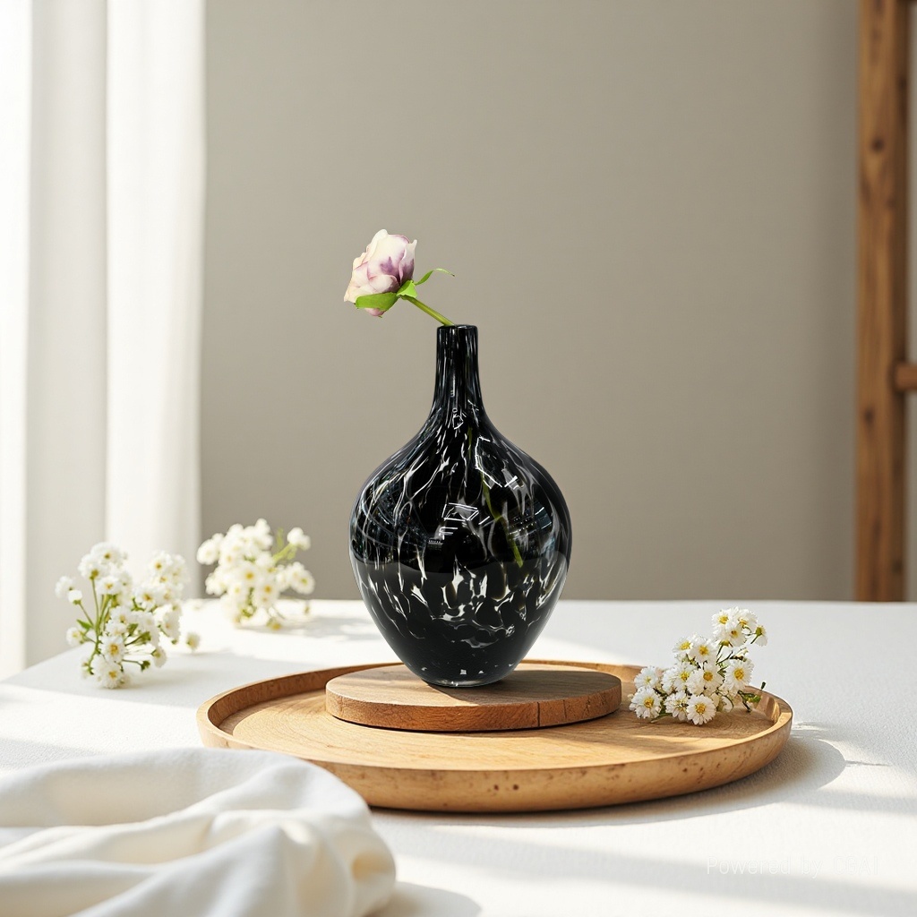 Creative design sense, light luxury glass vase, model room, sales office, dry flower, hydroponic dining table, coffee table, flower vases and ornaments