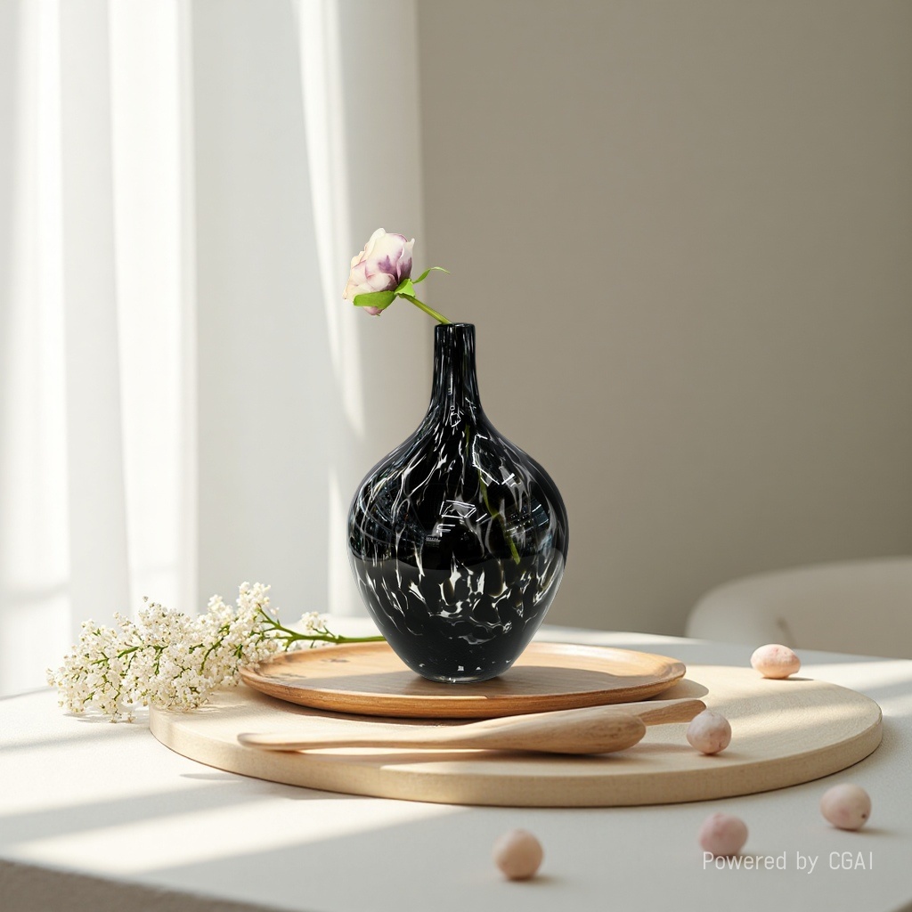 Creative design sense, light luxury glass vase, model room, sales office, dry flower, hydroponic dining table, coffee table, flower vases and ornaments Application Scenario