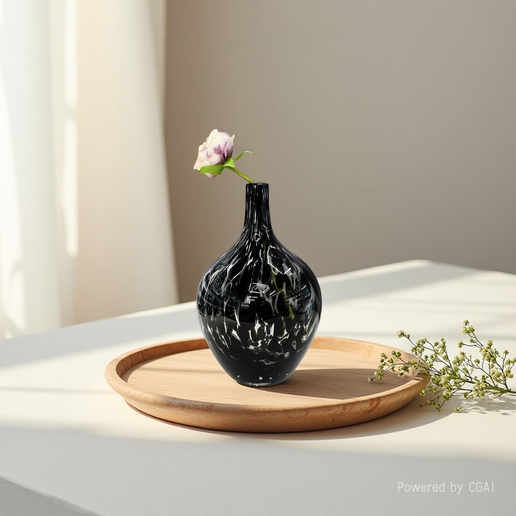 Creative design sense, light luxury glass vase, model room, sales office, dry flower, hydroponic dining table, coffee table, flower vases and ornaments Specification image