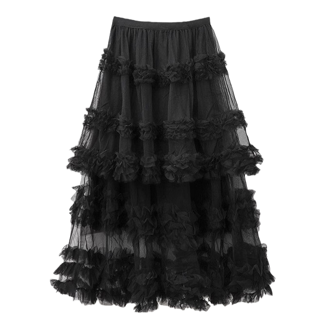 وطوى تنورة الجنيات ذات الفساتين القصيرة من فباس شبكي مبسّط Item Picture