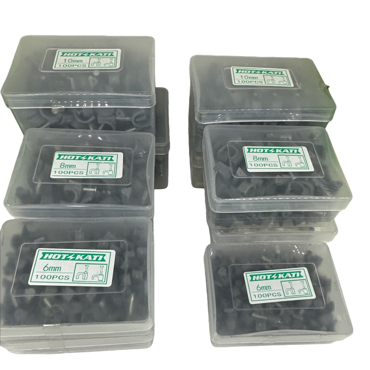 透明塑料盒装黑色电线卡扣线卡线扣 Item Picture