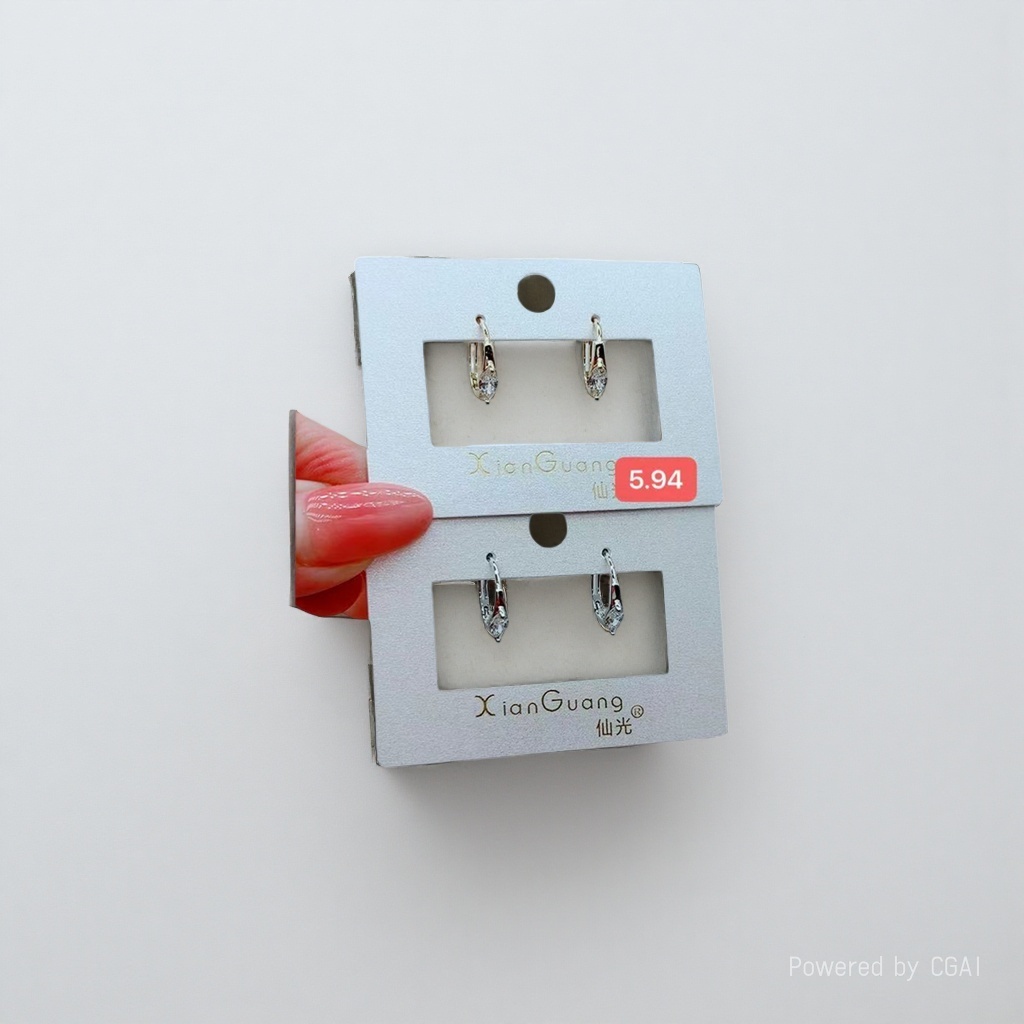 The white diamond ball ear stud set includes bio-ceramic ear sticks, ear needles and earrings details Picture