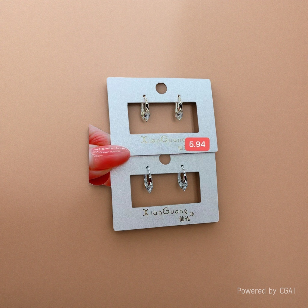 The white diamond ball ear stud set includes bio-ceramic ear sticks, ear needles and earrings Specification image