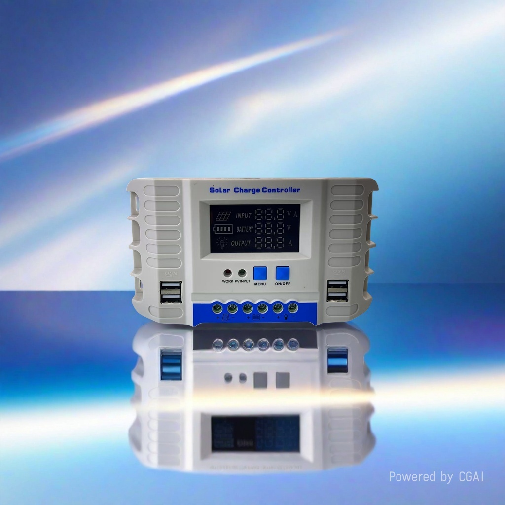 Ld2417MPPT white solar controller with LCD screen and USB interface for energy storage electronic version