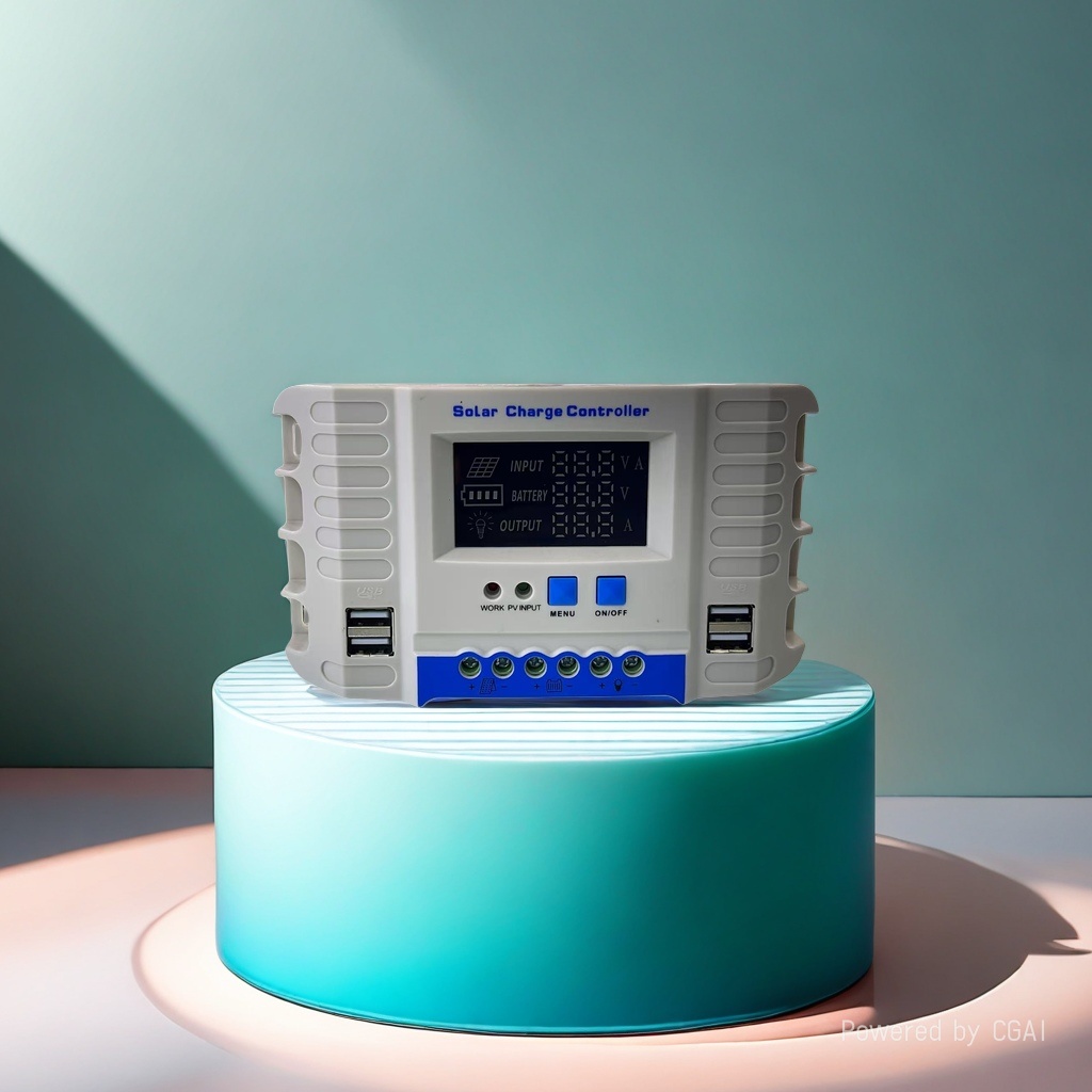 Ld2417MPPT white solar controller with LCD screen and USB interface for energy storage electronic version details Picture