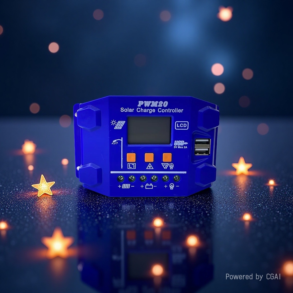 Blue PWM20 solar charging controller Ld2417MPPT energy storage electronic version details Picture