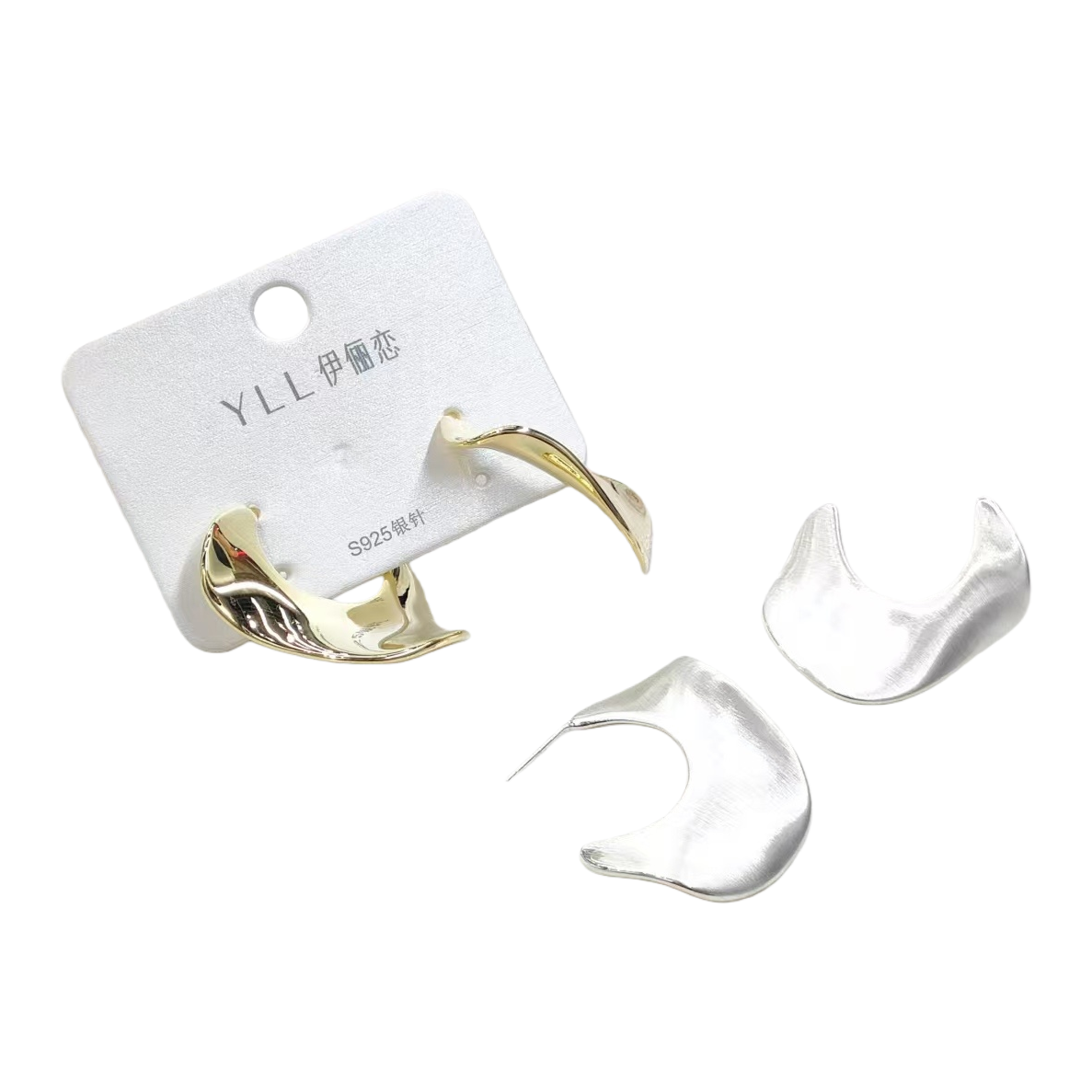 饰品/耳环/耳饰/耳钉银针/中古饰品白底实物图
