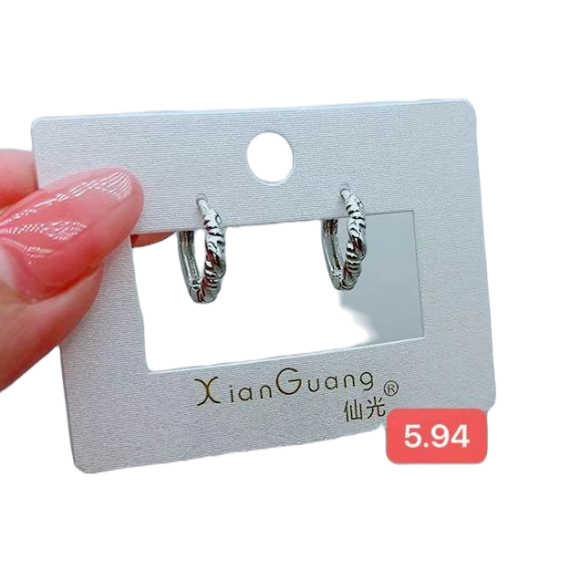 Silver spiral pattern vintage earrings, stud earrings and silver needle jewelry Item Picture