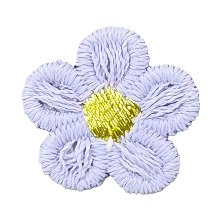 淡紫色水溶花朵电脑绣花标章仔服装辅料帽子绣标配饰
