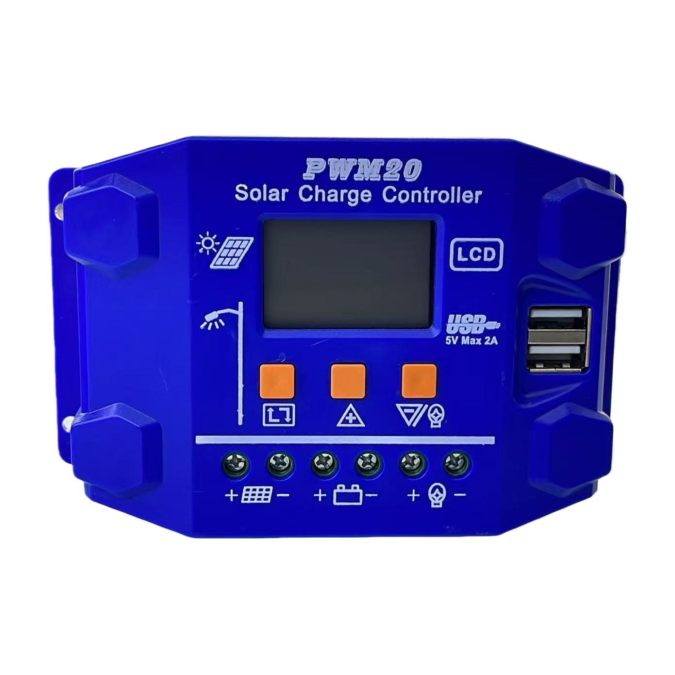 Blue PWM20 solar charging controller Ld2417MPPT energy storage electronic version Item Picture